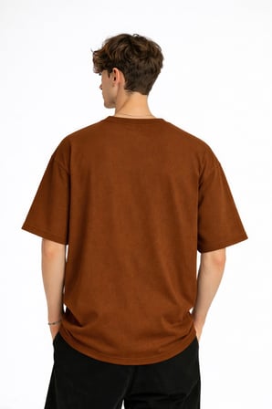 Freedom - Oversize Erkek Tişört KAHVE