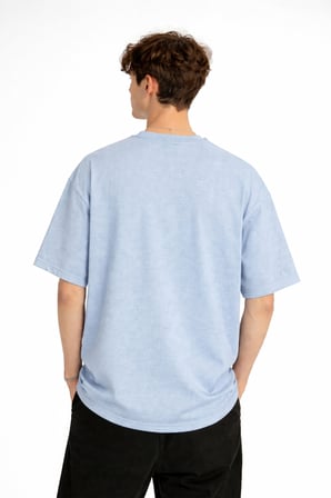 Wolf - Oversize Erkek Tişört Bebek Mavisi
