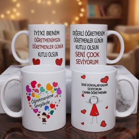 Çay Saati Kahve Molası Öğretmen Hatırası Öğretmenler Gününe Özel Baskılı Kupa Bardak