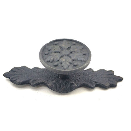 Antika Tarz Dekoratif Pirinç Çiçek Düğme - 27X70 Mm, Oksit