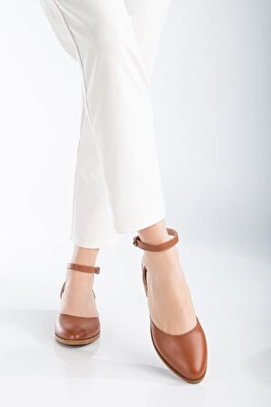 Tilda Kısa Topuk  Cilt Ayakkabı Taba