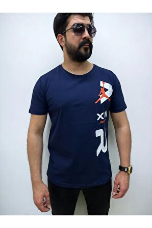 Bisiklet Yaka Erkek Air Baskılı  Tshirt