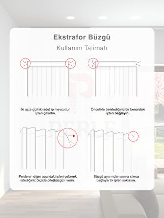 Perle Ekru Renk Keten Görünümlü Düz Tül Perde Ütü Istemez