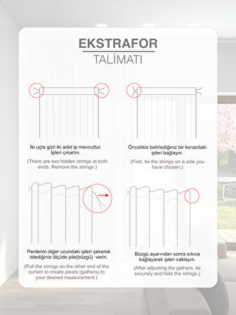 Perle Optik Beyaz Renk Keten Görünümlü Düz Tül Perde Ütü Istemez