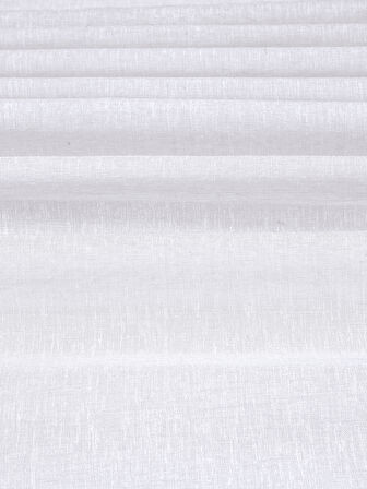 Demor Home Keten Görünümlü Ekstrafor Büzgülü Beyaz Yüksek Kalite Tül Perde