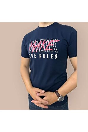 Erkek Baskılı T-Shirt Yumuşak Pamuklu Kumaş