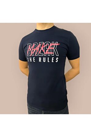 Erkek Baskılı T-Shirt Yumuşak Pamuklu Kumaş