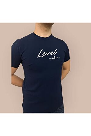 Erkek  Nakış Baskılı Yumuşak Pamuklu T-Shirt