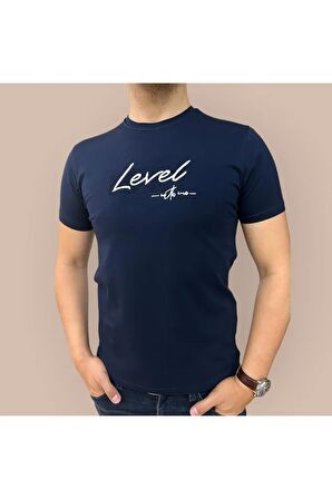 Erkek  Nakış Baskılı Yumuşak Pamuklu T-Shirt