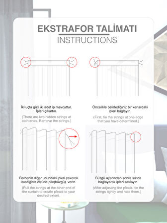 Yakamoz Beyaz  Keten Görünümlü Ekstraforlu Tül Perde Linen Touch Serisi