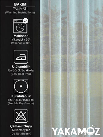 Yakamoz Krem Renk Keten Görünümlü Ekstraforlu Tül Perde Linen Touch Serisi