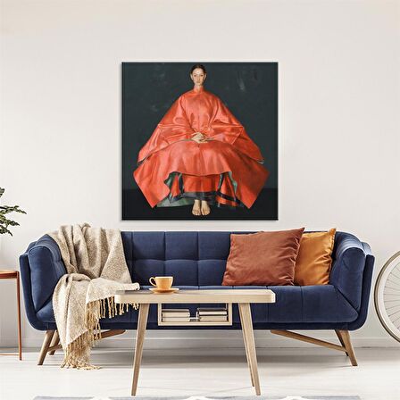 TABLOLIFE Çin Prensesi - Yağlı Boya Dokulu Tablo 100X100,Çerçeve;Çerçevesiz