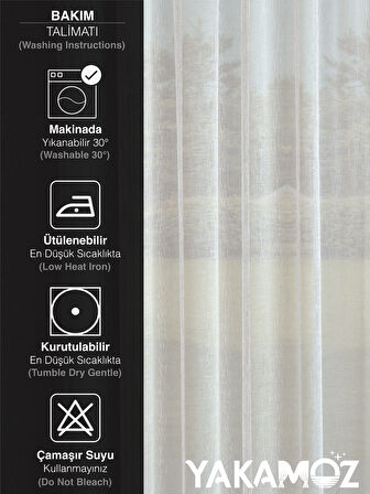 Yakamoz Ekru Renk Keten Görünümlü Ekstraforlu Tül Perde Linen Touch Serisi