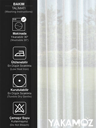Yakamoz Kirli Beyaz Keten Görünümlü Ekstraforlu Tül Perde Linen Touch Serisi