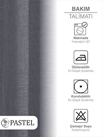 Pastel Amtrasit Rengi Keten Görünümlü Ekstraforlu Tül Perde Ütü Istemez