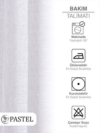 Pastel Optik Beyaz Rengi Keten Görünümlü Ekstraforlu Tül Perde Ütü Istemez