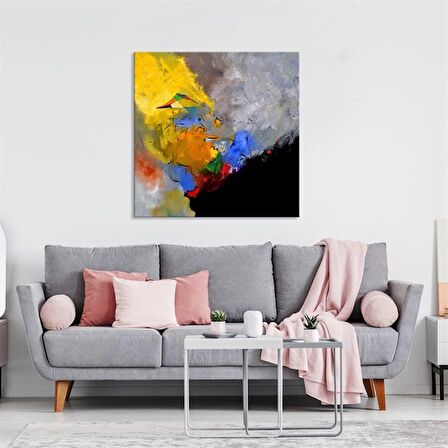 TABLOLIFE Uçurtma - Yağlı Boya Dokulu Tablo 80X80,Çerçeve;Siyah