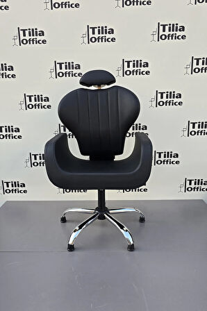 Clean Makyaj Kuaför Koltuğu Krom Sabit Yonca Ayak