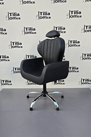 Clean Makyaj Kuaför Koltuğu Krom Sabit Yonca Ayak