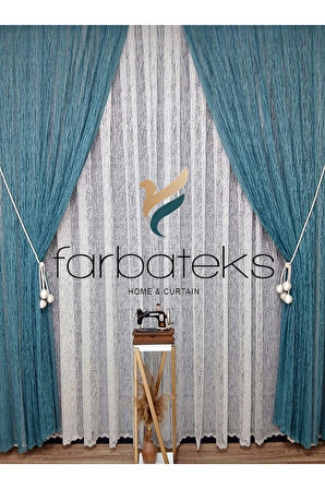 Mint Camkırıgı Sağ/Sol İç Tül Takım Tül Fon Perde