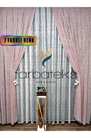 Pudra Camkırıgı Sağ/Sol İç Tül Takım Tül Fon Perde