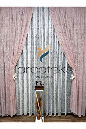 Pudra Camkırıgı Sağ/Sol İç Tül Takım Tül Fon Perde