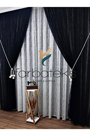 Siyah Camkırıgı Sağ/Sol İç Tül Takım Tül Fon Perde