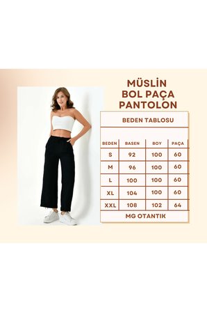 kadın %100 pamuk yazlık müslin salaş bol paça pantolon mg001