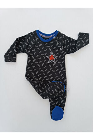 Nono Star Kız / Erkek Bebek Unisex Tulum Siyah