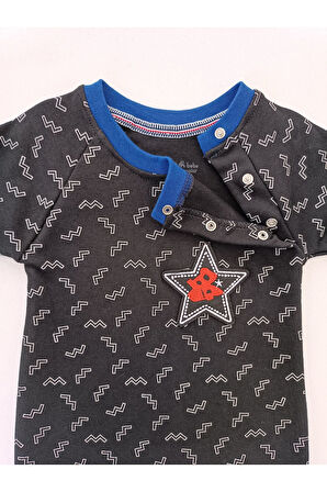 Nono Star Kız / Erkek Bebek Unisex Tulum Siyah