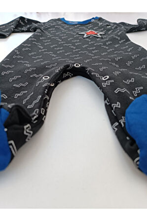 Nono Star Kız / Erkek Bebek Unisex Tulum Siyah