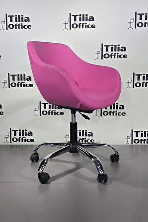 Monaco Çalışma Kesim Koltuğu Yonca Tekerlekli Krom Ayak