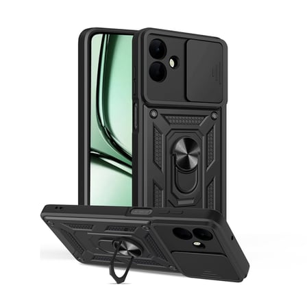 Teleplus Samsung Galaxy A07 Kılıf Magnetik Standlı Kamera Korumalı Slide Sürgülü Cover Kapak