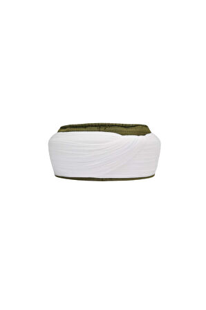 Talebe Sarığı-Beyaz Kumaş-Yeşil Takke-Yuvarlak Sarım-Nâli Şerif-5 metre