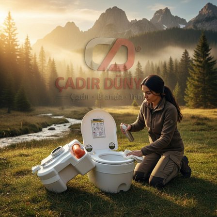 Camptime Pilli Portatif Tuvalet - 24 LT Atık Haznesi - 250 KG Kapasite