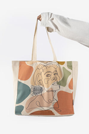 "Pastel Chic" Canvas Tote Bag Omuz ve Plaj Çantası