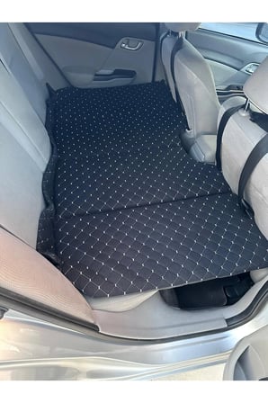 Oto Arka Koltuk Yatak 70x130 cm Siyah Tay Tüyü Kumaş Katlanabilir Sünger Yatak