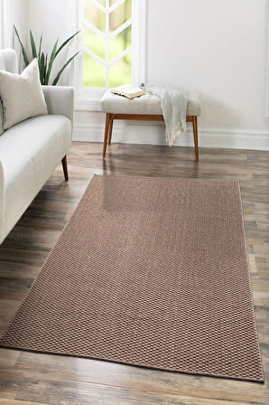 TM-01 Sisal Jut Hasır Model Tek Renk Dokuma Yıkanabilir Toz Vermez  Halı Krem