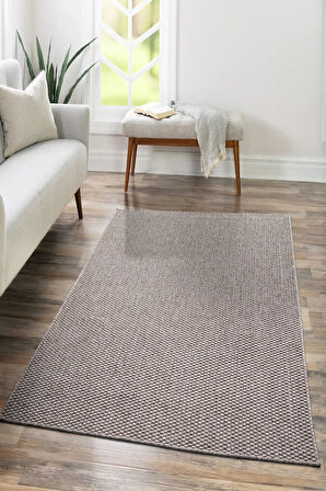 TM-01 Sisal Jut Hasır Model Tek Renk Dokuma Yıkanabilir Toz Vermez  Halı Krem