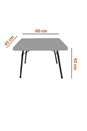 Exent 45X60 cm Kamp Sehpası, Piknik, bahçe balkon plaj sehpası Katlanır Sehpa-SİYAH