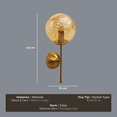 Lunara Eskitme Gold Aplik