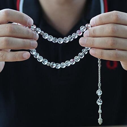 925 Ayar Gümüş Püsküllü Kişiye Özel Saç Teli İçerir Tesbih