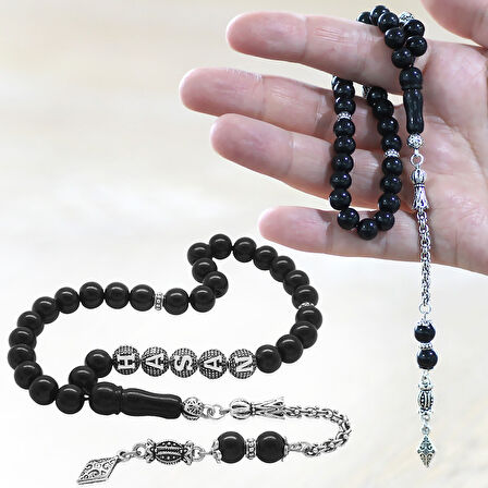 Kararmaz Metal Arnavut Zincir Püsküllü Küre Kesim Kişiye Özel İsim Yazılı Rus Oltu Tesbih