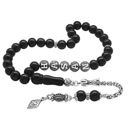 Kararmaz Metal Arnavut Zincir Püsküllü Küre Kesim Kişiye Özel İsim Yazılı Rus Oltu Tesbih