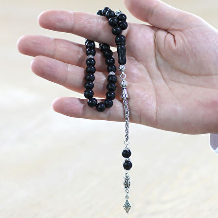 Kararmaz Metal Arnavut Zincir Püsküllü Küre Kesim Kişiye Özel İsim Yazılı Rus Oltu Tesbih