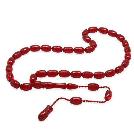 Sistemli Özel Kesim Bayrak Kırmızısı Ateş Kehribar Tesbih