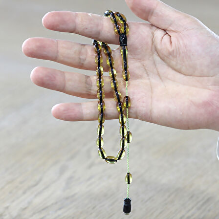 Sistemli Özel Kesim Ihlamur Sarısı Ateş Kehribar Tesbih