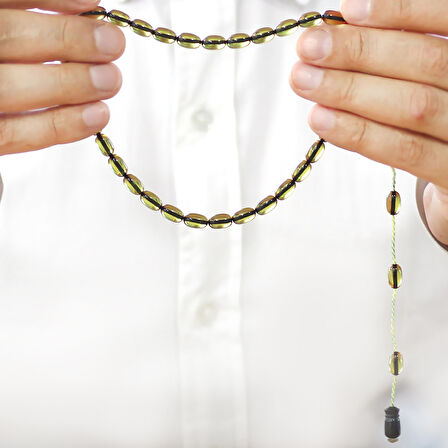 Sistemli Özel Kesim Ihlamur Sarısı Ateş Kehribar Tesbih