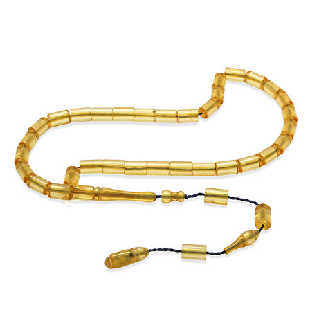 Sistemli Kesme Kesim Şeffaf Beyaz Mini Boy Ateş Kehribar Tesbih