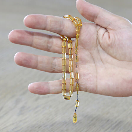 Sistemli Kesme Kesim Şeffaf Beyaz Mini Boy Ateş Kehribar Tesbih